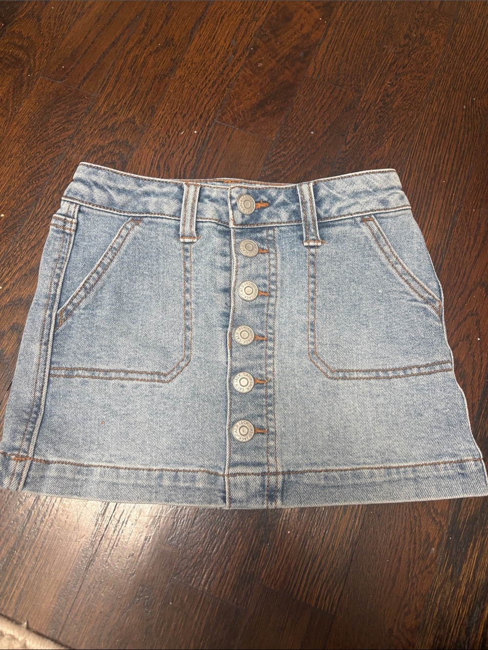 Girls size 4/5  cat and jack Light Blue Denim Button-Front Mini Skirt